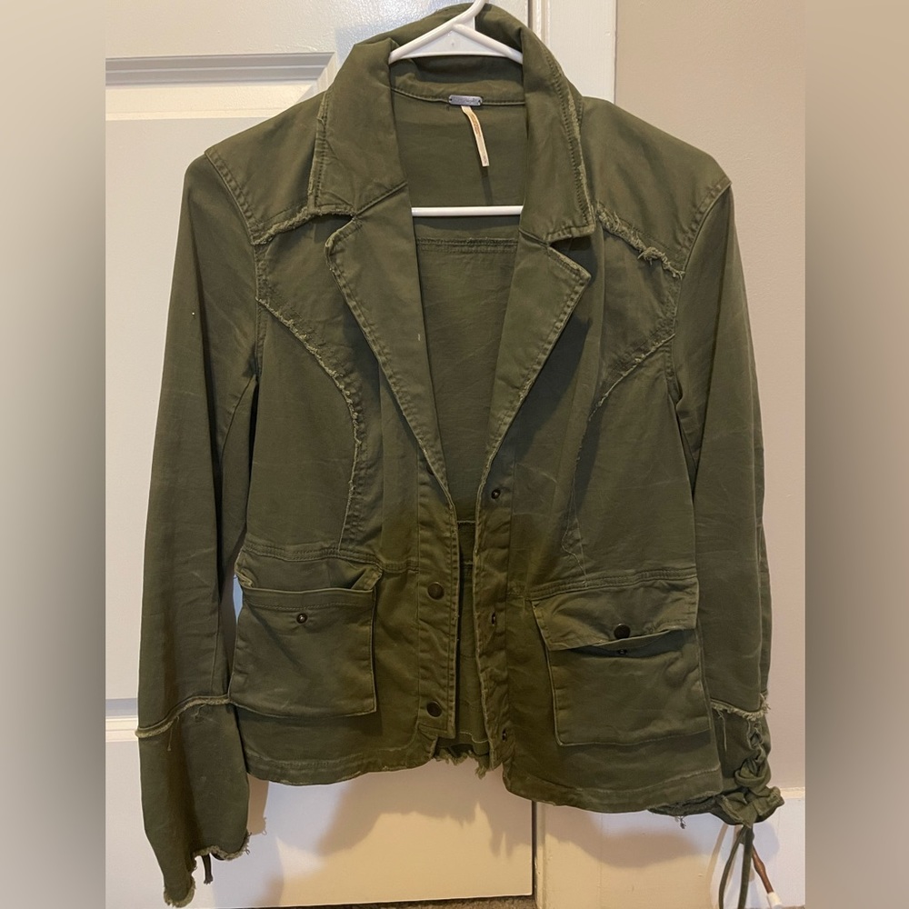 army green free people jacket